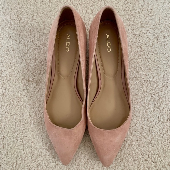 Aldo Shoes - Pink suede Aldo square block heels size 7.5/38